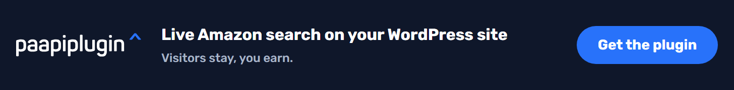 PaapiPlugin 728x90 leaderboard, wedge variant: Live Amazon search on your WordPress site